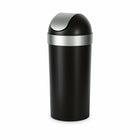 Umbra Venti Trash Can with Swing Top Lid - Black/Nickel - 16-Gallon (62 L) Capacity-Polypropylene swing top can with brushed metallic accents
