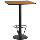 Flash Furniture Laminate 24" Square Round Base Table, Natural (XUNT2424TR18B3F)-Bar height hospitality table