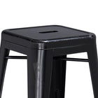 Flash Furniture 24" High Backless Distressed Black Metal Indoor-Outdoor Counter Height Stool-Stacks up to 10 Chairs High