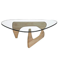 Nicer Furniture Noguchi Coffee Table - Natural Finish Base-3/4" (19mm) tempered glass top