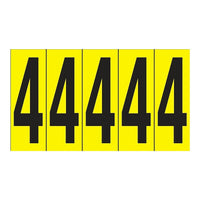 Accuform Signs Identify Locations, Supplies & Tools, Individual Letter & Number Markers, 4, 3-7/8", 10 Pack-Character 4