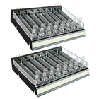 Azar Black 8 Compartment Divider Bin Cosmetic Tray with Pushers - 2 Pack-Sold in Packs of: 2