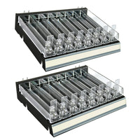 Azar Black 8 Compartment Divider Bin Cosmetic Tray with Pushers - 2 Pack-Sold in Packs of: 2