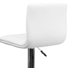 Flash Furniture Contemporary Vinyl Adjustable Height Barstool with Horizontal Stitch Back & Chrome Base - White-CA117 Fire Retardant Foam