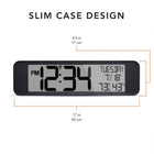 Marathon Watch Ultra-wide Clock with Atomic Accuracy - Black-Adustable time zones:  set to any eight time zones (hst, akst, pst, mst, cst, est, ast, nfst) and set daylight savings time preference to on or off