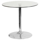 Flash Furniture 31.5" Round Glass Table with 29"H Chrome Base-Cocktail Table