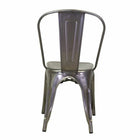 Plata Import Tolix Armless Metal Chairs - Gunmetal - 2 Pack-Weight Capacity: 250 lbs