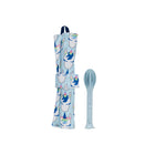 Bondstreet Reusable Placemat and Utensils - Mint Glitter Unicorn Print-polyester