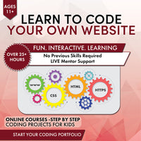 Simply Coding Coding for Kids Learn to Code Your Own Website in HTML/CSS Course Age 11 Plus [Digital Download]-Course benefits include: live mentor support, interactive learning content, step by step activities, video reviews and lessons, real coding projects, and free lifetime updates