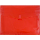 JAM Paper Plastic Envelopes with VELCRO Brand Closure, 2 Expansion, Letter Booklet, 9.75 x 13, Red Poly, 12 Pack (218V2re)-Red