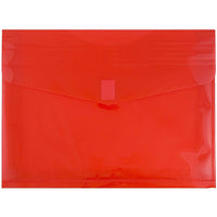 JAM Paper Plastic Envelopes with VELCRO Brand Closure, 2 Expansion, Letter Booklet, 9.75 x 13, Red Poly, 12 Pack (218V2re)-Red