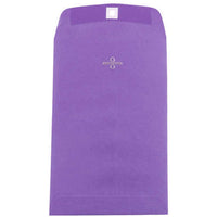JAM Paper 6 x 9 Open End Catalog Envelopes with Clasp Closure, Brite Hue Violet Purple Recycled, 100 Pack (87956)-Violet