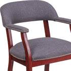Flash Furniture Grey Fabric Luxurious Conference Chair with Accent Nail Trim - Grey Fabric-CA117 Fire Retardant Foam