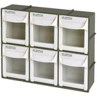 Kleton Heavy-Duty Tilt Bins, 6-Drawers-Transparent polystyrene front window for easy viewing