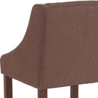 Flash Furniture Carmel 24" High Transitional Walnut Counter Height Stool with Accent Nail Trim in Brown Fabric-CA117 Fire Retardant Foam