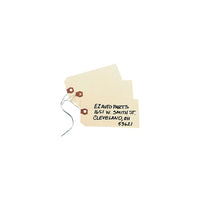 Advantag Wired Shipping Tags - #4 Size - 4-1/4" L x 2-1/8" W - Manilla - 1000 Pack-10 pt. uncoated tag stock with 1/4" hole