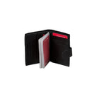 CHAMPS Leather RFID Double Card/ID Holder with Tab Closure, Black-7 Credit card pockets