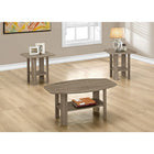 Monarch Specialties 7927P Table Set - 3Pcs Set/Dark Taupe-Each Table includes a shelf