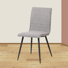 Cathay Importers Fabric Side Chair with Black Steel legs - Grey - 2 Pack-Perfect as a dining, office, and accent chair