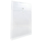 JAM Paper Plastic Envelopes with Button String - Legal Open End - 9.75" x 14.5" -  Clear - 12 Pack-Envelope Opening: Open End