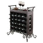 Winsome Silvano Wine Rack with Removable Tray, 5x5, Dark Bronze-Removable Tray with handle size is 23.11"W x 10.35"D x 5"D.  Tray serving surface is 19.29"W X 7"D.