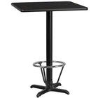 Flash Furniture Laminate 24" Square X-Base Table, Black (XUBK2424T22B3F)-Bar Height Hospitality Table