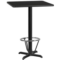 Flash Furniture Laminate 24" Square X-Base Table, Black (XUBK2424T22B3F)-Bar Height Hospitality Table