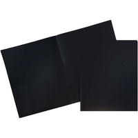 JAM Paper Plastic POP School Two Pocket Folders, Black, 12 Pack (382Eblg)-Size: 9" x 12"