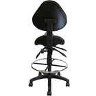 Nicer Furniture Saddle Drafting Chair - Black-Ergonomic
