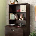 Sauder Affirm Bookcase Hutch - Noble Elm -Two fixed shelves.