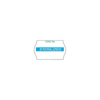 Meto 2026 2-Line LOAD NO/STERILIZED Labels 1125/RL - 12 Pack-White with 'LOAD NO/STERILIZED' in reflux blue text, two lines 26 x 16mm labels