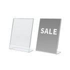 Futech CTS0149 Acrylic Letter Size Sign Holder - 4 Pack- The CTS0149 Acrylic Sign Holder is a great promotional or advertising display for your customers or guests. The display is a letter size print, which artwork can be done straight from your own personal printer and inserted right into the display after.