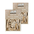 JAM Paper Wood Clothing Pin Clips, Medium, 1 1/8, Natural Brown, 2 Packs of 50, 100 Total (2230719108a)-Natural Brown Wood
