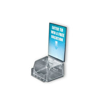 Azar Displays 12" x 5.5" x 5" Small Moulded Acrylic Suggestion Box with Pocket (206006)-Perfect for raffles, promotions and comments