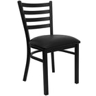 Flash Furniture HERCULES Series Black Ladder Back Metal Restaurant Chair - Black Vinyl Seat-500 lb. Weight Capacity