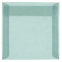 JAM Paper 8.5 x 8.5 Square Envelopes, Ocean Blue Translucent Vellum, 50 Pack (PACV532I)-Ocean blue translucent envelope