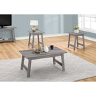 Monarch Specialties 7932P Table Set - 3Pcs Set/Grey-Simple minimalist contemporary design