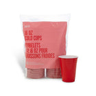 Perk 16 oz. Plastic Cold Cups - Red - 50 Pack-Cold cups for convenient holding of cold beverages