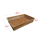 FuTECH Medium Wicker Basket - Light Brown - 2 Pack-16"D x 20"L