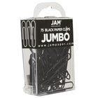 JAM Paper Coloured Jumbo Paper Clips, Large, Black Paperclips, 6 Packs of 75, 450 Total (2184933g)-Material: Metal