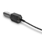 Cat 4.8amp Car Charger with Dual USB Port and 6ft Braided Nylon Micro USB Cord-Dual-ended advanced strain relief