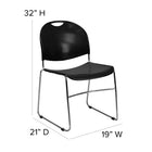 Flash Furniture HERCULES Series Black Ultra-Compact Stack Chair with Chrome Frame-No-Fade Infused Polypropylene Material