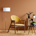 Dainolite Fitzgerald Modern Incandescent Floor Lamp - 1 Light - Aged Brass - White Shade-Metal