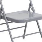 Flash Furniture HERCULES Series Triple Braced & Double-Hinged Grey Metal Folding Chair-18 Gauge Steel Frame