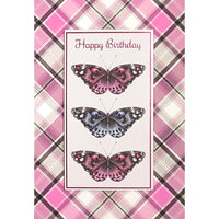 Rosedale Gold Greeting Cards/Envelopes - 5-1/2" W x 8" H - Pink and Blue Butterfly - 6 Pack-Card shop quality greeting cards