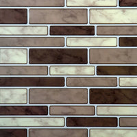 CTG Brands Multi Rectangular Tile, 10" x 10", Brown, 6 Pack-Set: comes in a box of 6 premium quality wall tiles, suitable for smooth and clean surfaces