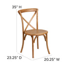 Flash Furniture HERCULES Series Stackable Oak Wood Cross Back Chair-Protective Plastic Floor Glides