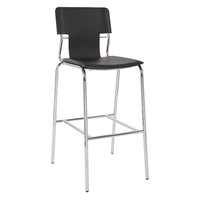 Avenue Six 30" Dorado Vinyl with Chrome Base Bar Stools, Black, 2 Pack-Bar Stool