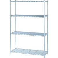 Safco Industrial Wire Shelving, 4 Shelves, Grey, 72"H x 48"W x 18"D-4 Shelves/ 4 Posts