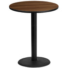 Flash Furniture 36'' Round Laminate Table Top, Walnut with 24'' Round Bar-Height Table Base (XURD36WATR24B)-Bar Height Hospitality Table